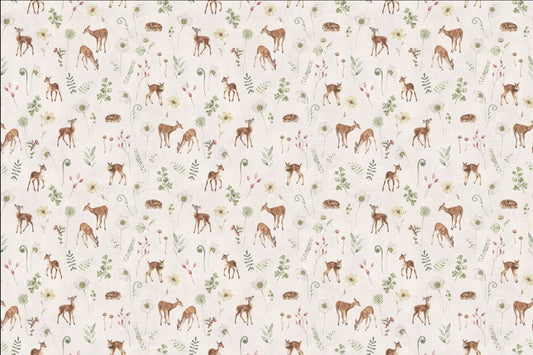 Ivory Woodland Deer Wallpaper Mural