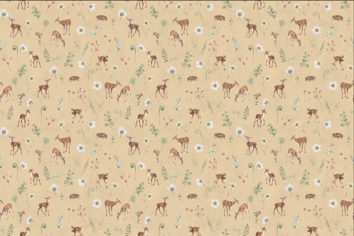 Beige Woodland Deer Wallpaper Mural