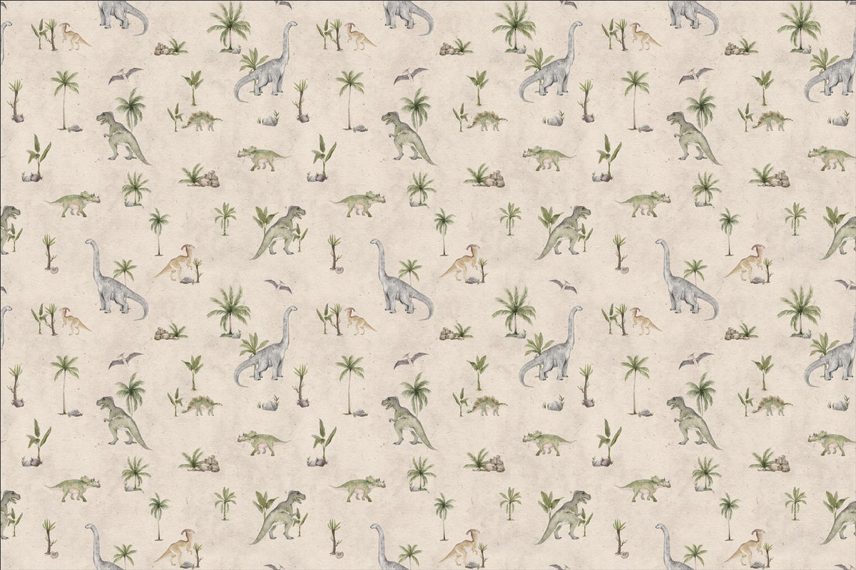 Soft Beige Dinosaur Wallpaper