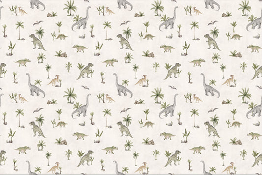 Cream Beige Dinosaur Wallpaper
