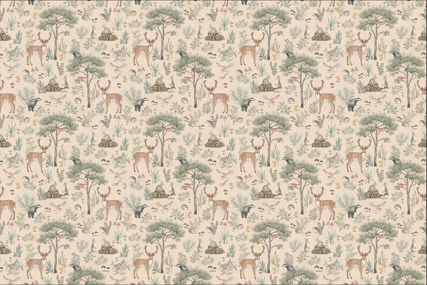 Warm Beige Wildlife Wallpaper