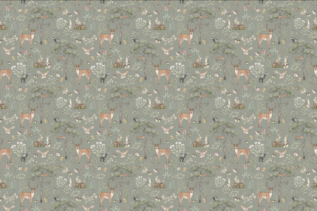 Sage Green Wildlife Wallpaper