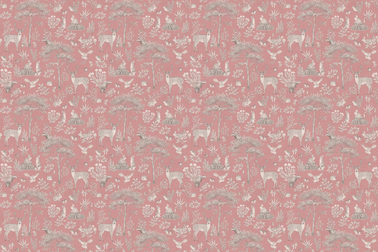 Vintage Pink Wildlife Wallpaper