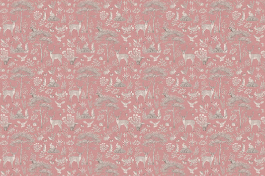 Vintage Pink Wildlife Wallpaper