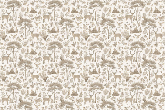 Vintage White Wildlife Wallpaper
