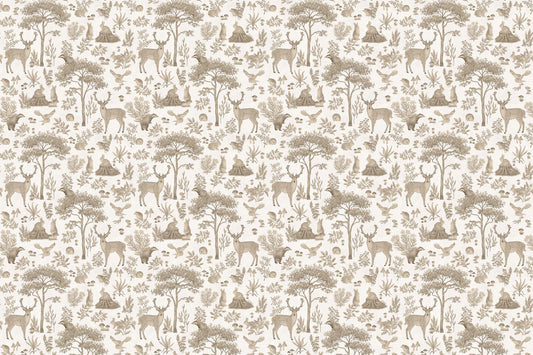 Vintage White Wildlife Wallpaper