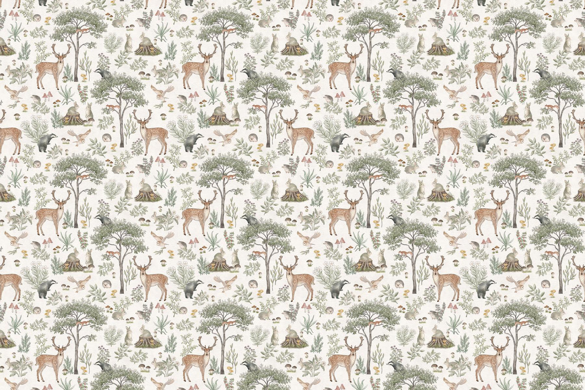 Soft Ivory Wildlife Wallpaper in your room — zoomed