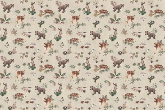 Taupe Beige Baby Animals Wallpaper