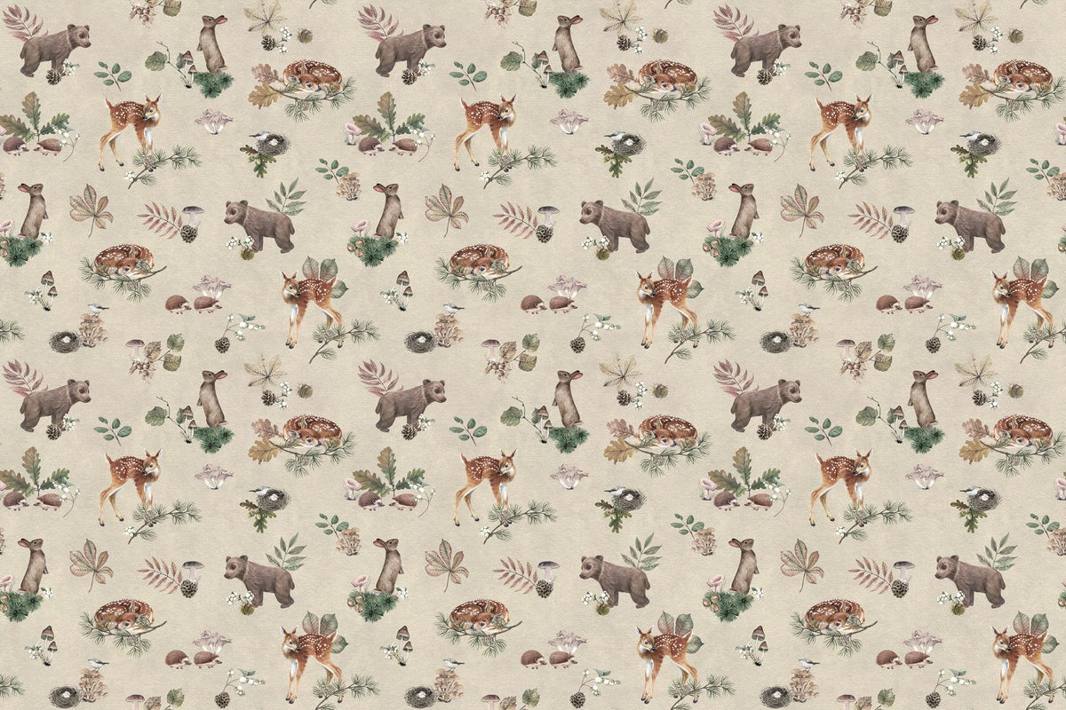 Taupe Beige Baby Animals Wallpaper