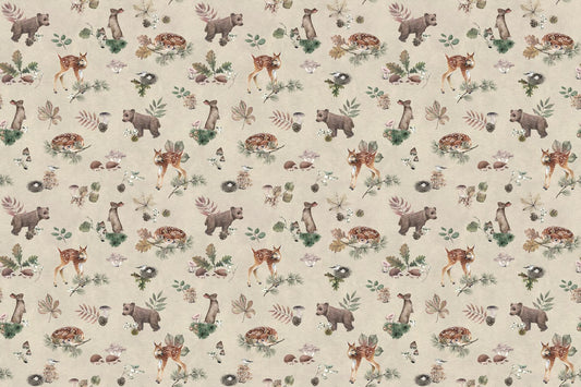 Taupe Beige Baby Animals Wallpaper