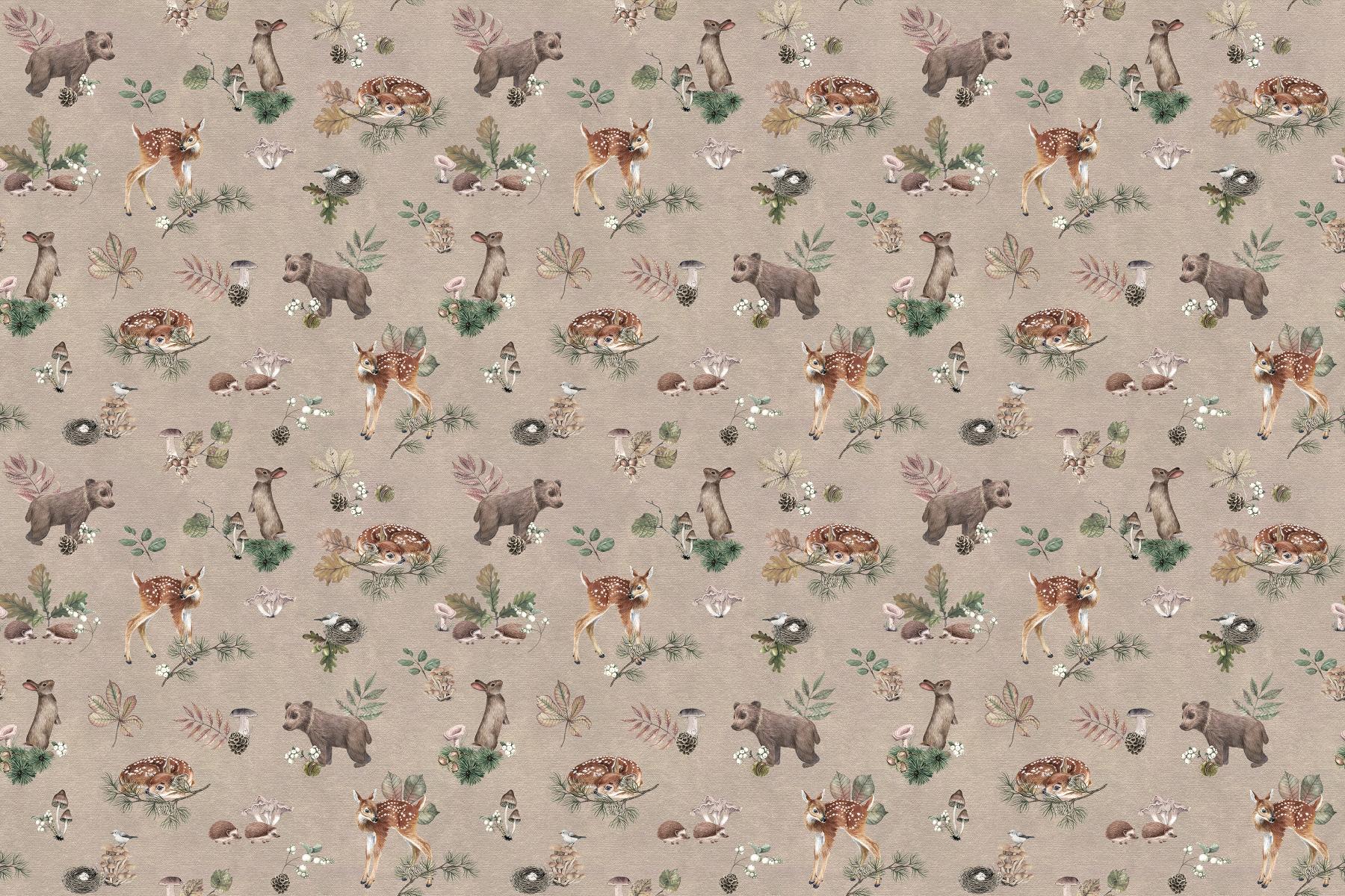 Cozy Mocha Baby Animals Wallpaper