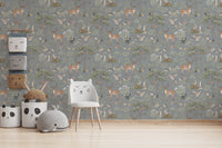 Dusty blue forest wallpaper for walls
