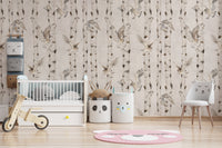 Scandinavian owl birch tree wall art
