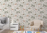 Nature-inspired wallpaper with deer
