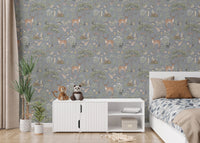Nature-inspired wallpaper with deer
