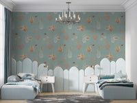 Seahorse and coral reef wallpaper mural
