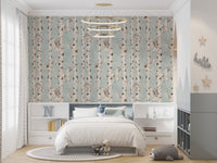 Rustic forest wallpaper with owls
