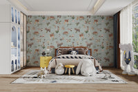 Watercolor baby animals wallpaper print
