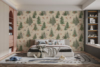 Cozy woodland wildlife wallpaper theme
