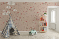 Fairytale unicorn and flowers wall mural
