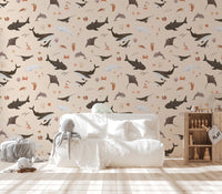 Watercolor ocean creatures wallpaper
