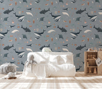 Stingray and dolphin marine wallpaper
