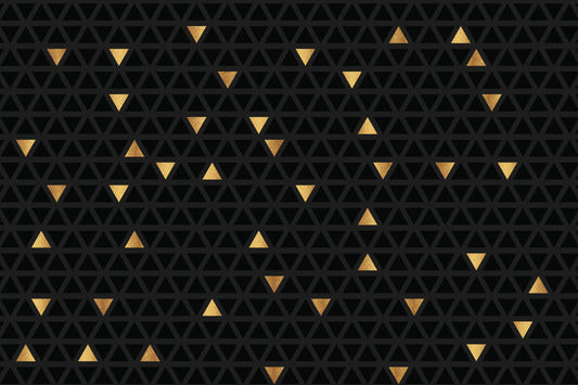 Luxury Black and Gold Triangles Wall Mural