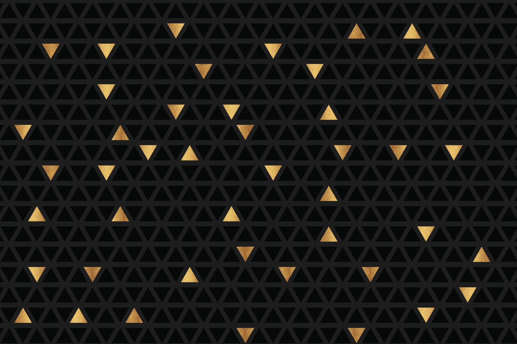 Luxury Black and Gold Triangles Wall Mural