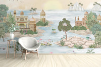 Heritage Palace Wallpaper with Serene Waterway
