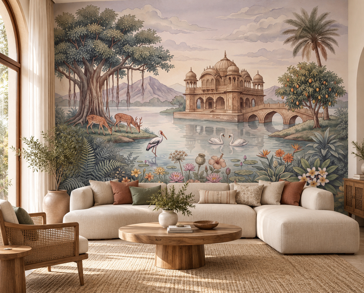 The Enchanted Lake Palace Wall Mural - RJM09