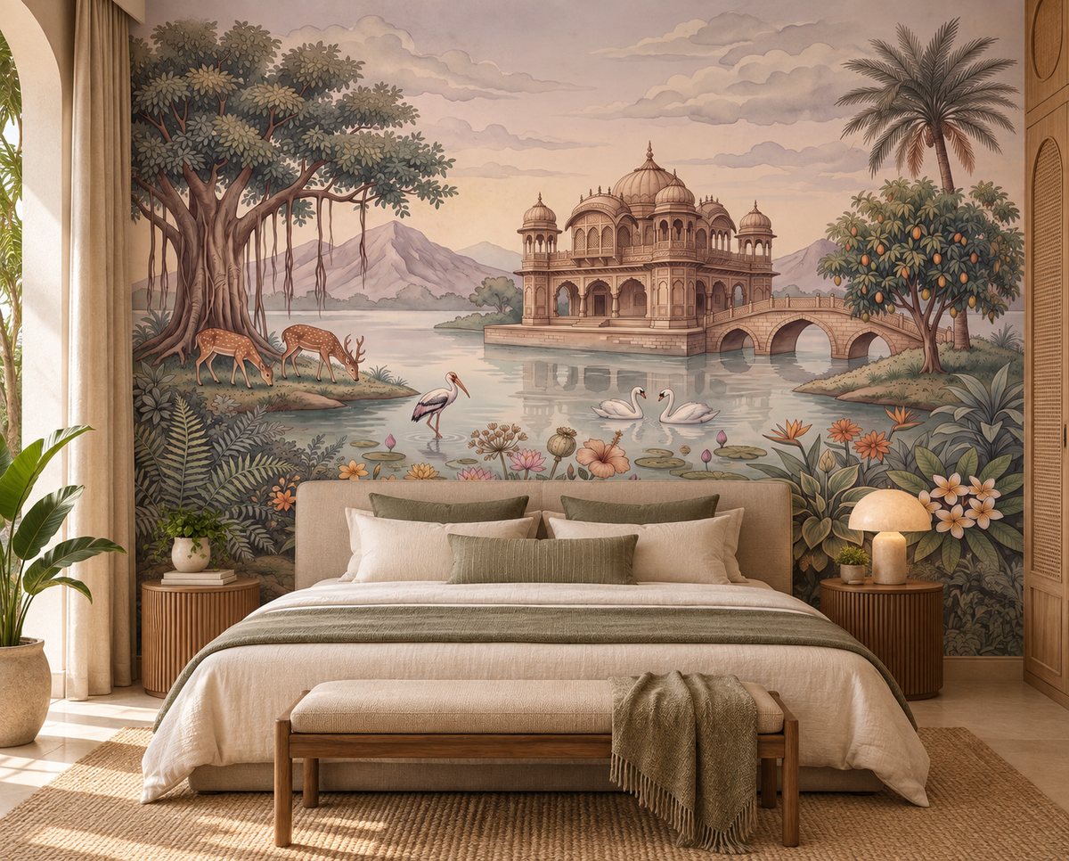 The Enchanted Lake Palace Wall Mural - RJM09