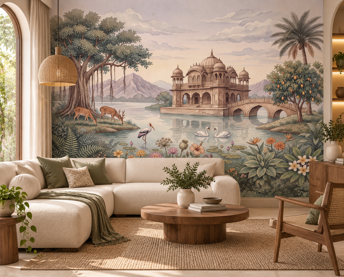 The Enchanted Lake Palace Wall Mural - RJM09