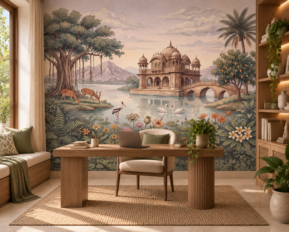 The Enchanted Lake Palace Wall Mural - RJM09