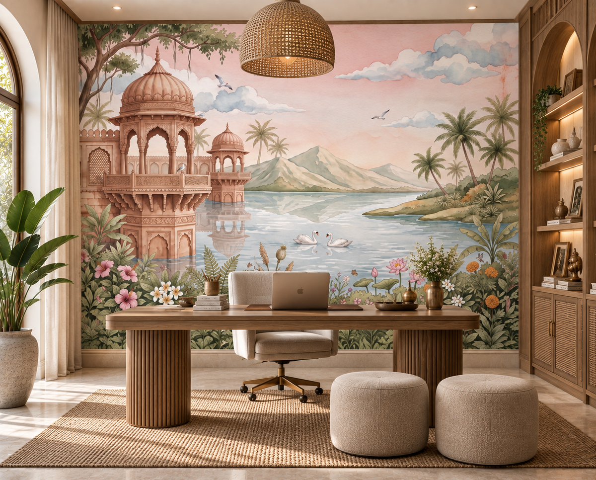 The Swan Lake Pavilion Wall Mural - RJM10