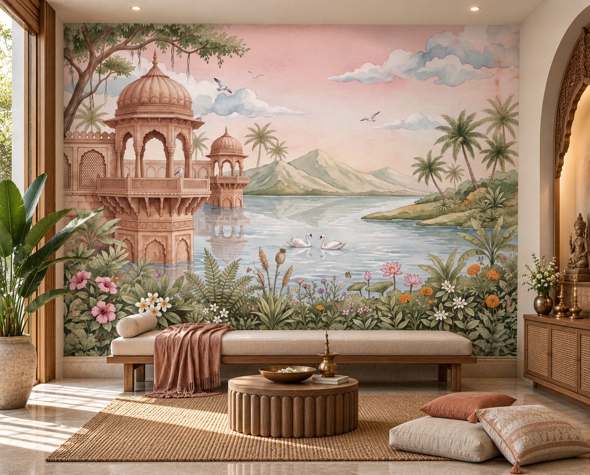 The Swan Lake Pavilion Wall Mural - RJM10
