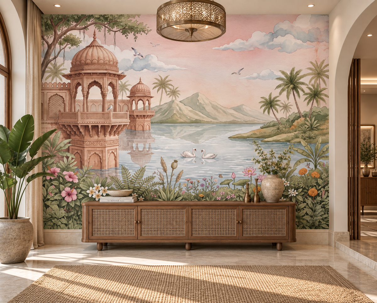 The Swan Lake Pavilion Wall Mural - RJM10