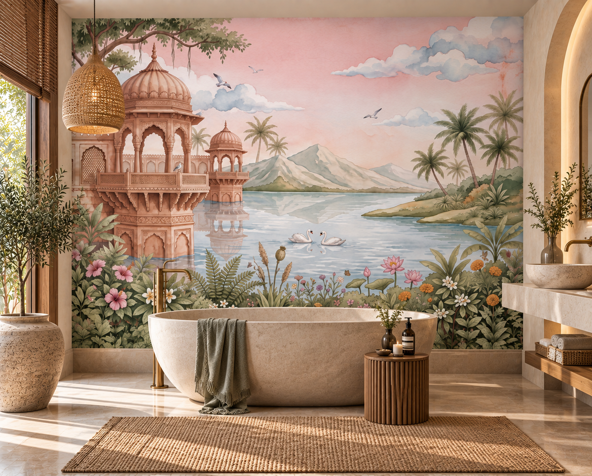 The Swan Lake Pavilion Wall Mural - RJM10