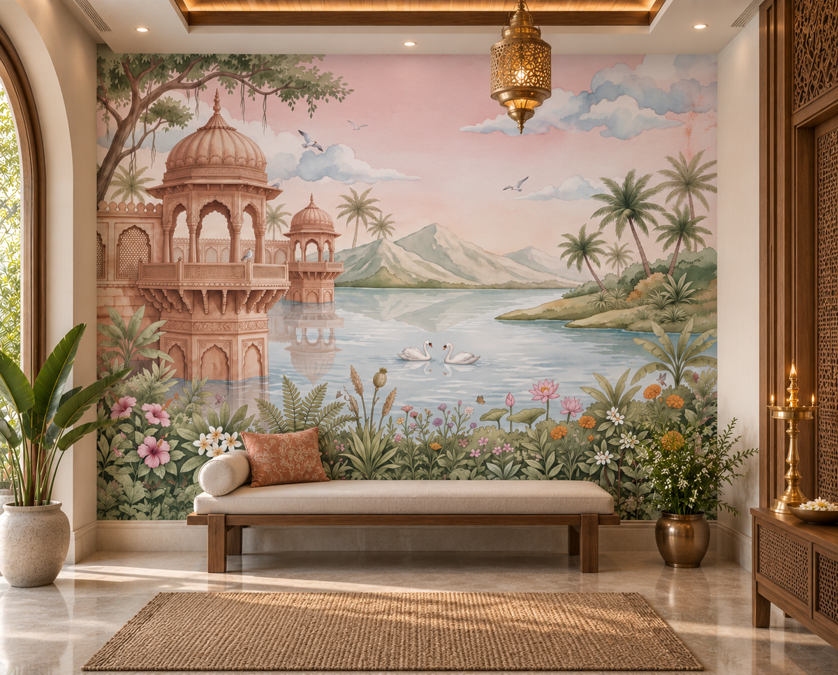 The Swan Lake Pavilion Wall Mural - RJM10