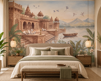 The Sacred Ghats at Dawn Wall Mural - RJM11