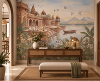 The Sacred Ghats at Dawn Wall Mural - RJM11