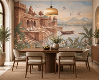 The Sacred Ghats at Dawn Wall Mural - RJM11