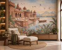 The Sacred Ghats at Dawn Wall Mural - RJM11