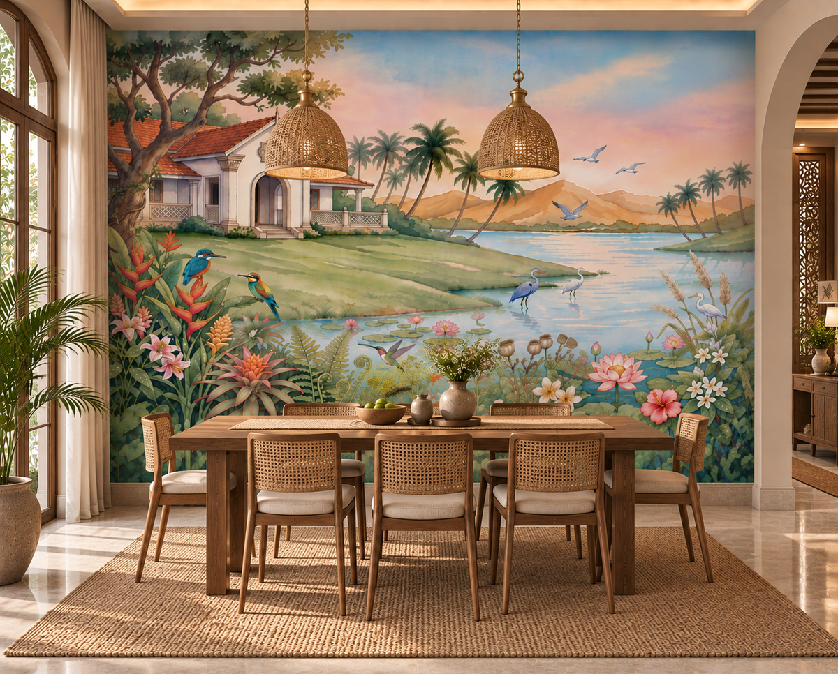 The Tropical Lake Estate Wall Mural - RJM13