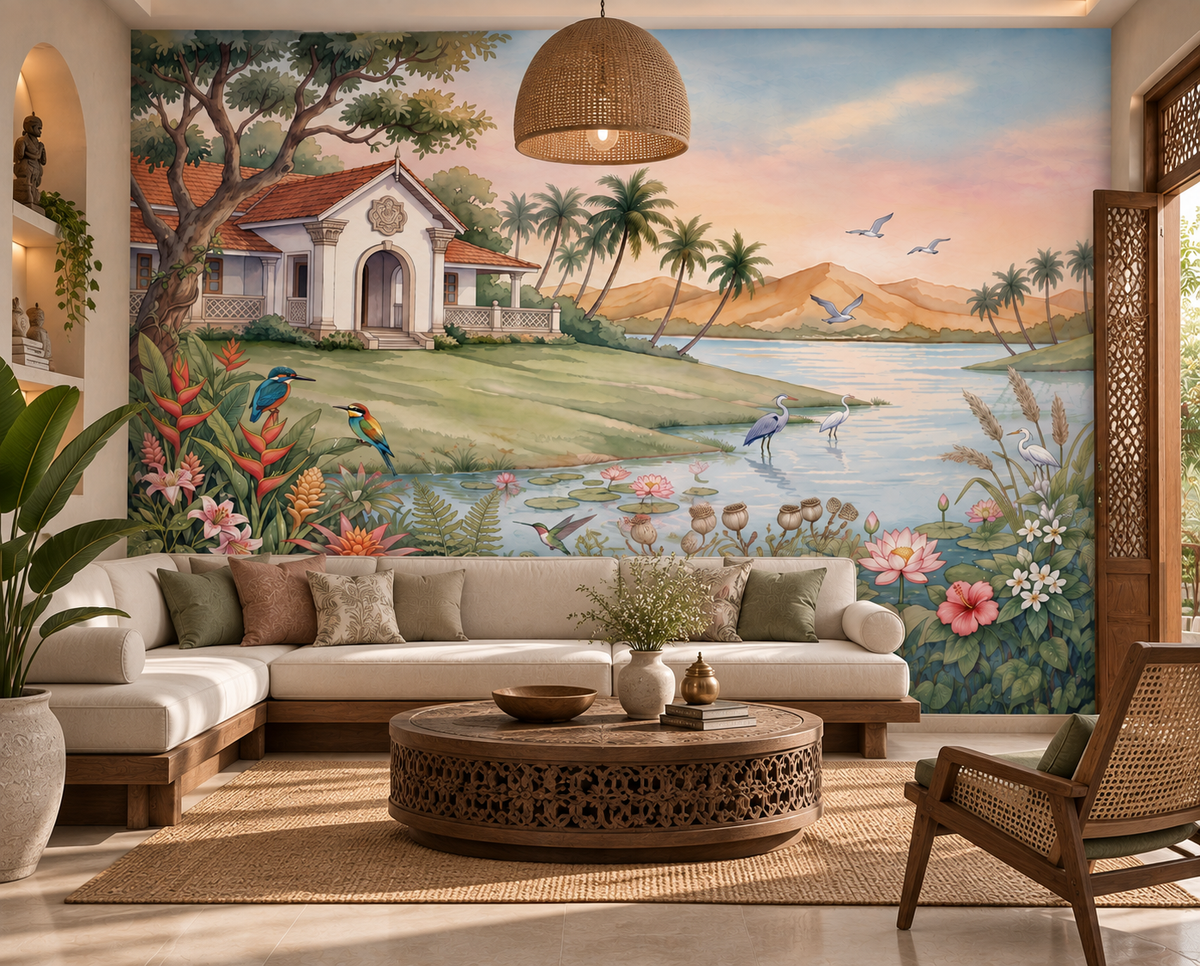 The Tropical Lake Estate Wall Mural - RJM13