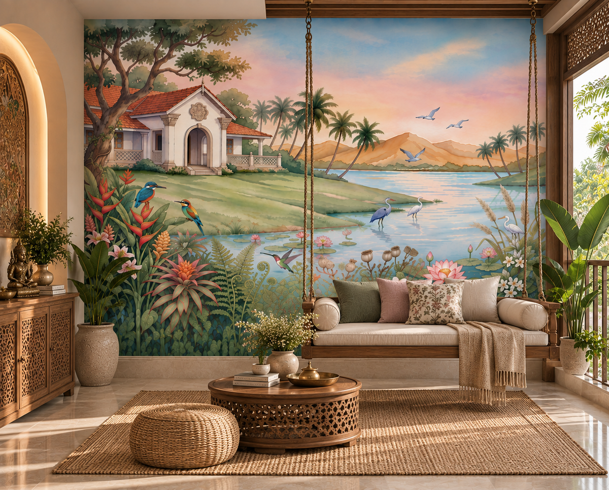 The Tropical Lake Estate Wall Mural - RJM13