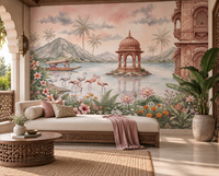 The Flamingo Lake Pavilion Wall Mural - RJM15