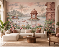 The Flamingo Lake Pavilion Wall Mural - RJM15