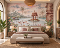 The Flamingo Lake Pavilion Wall Mural - RJM15