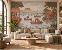 Pichwai Lake Reverie Wall Mural - RJM17