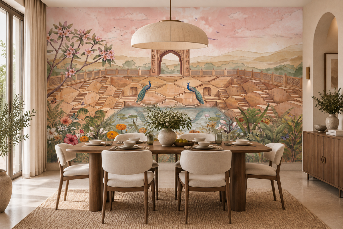 Stepwell Garden Wall Mural - RJM23
